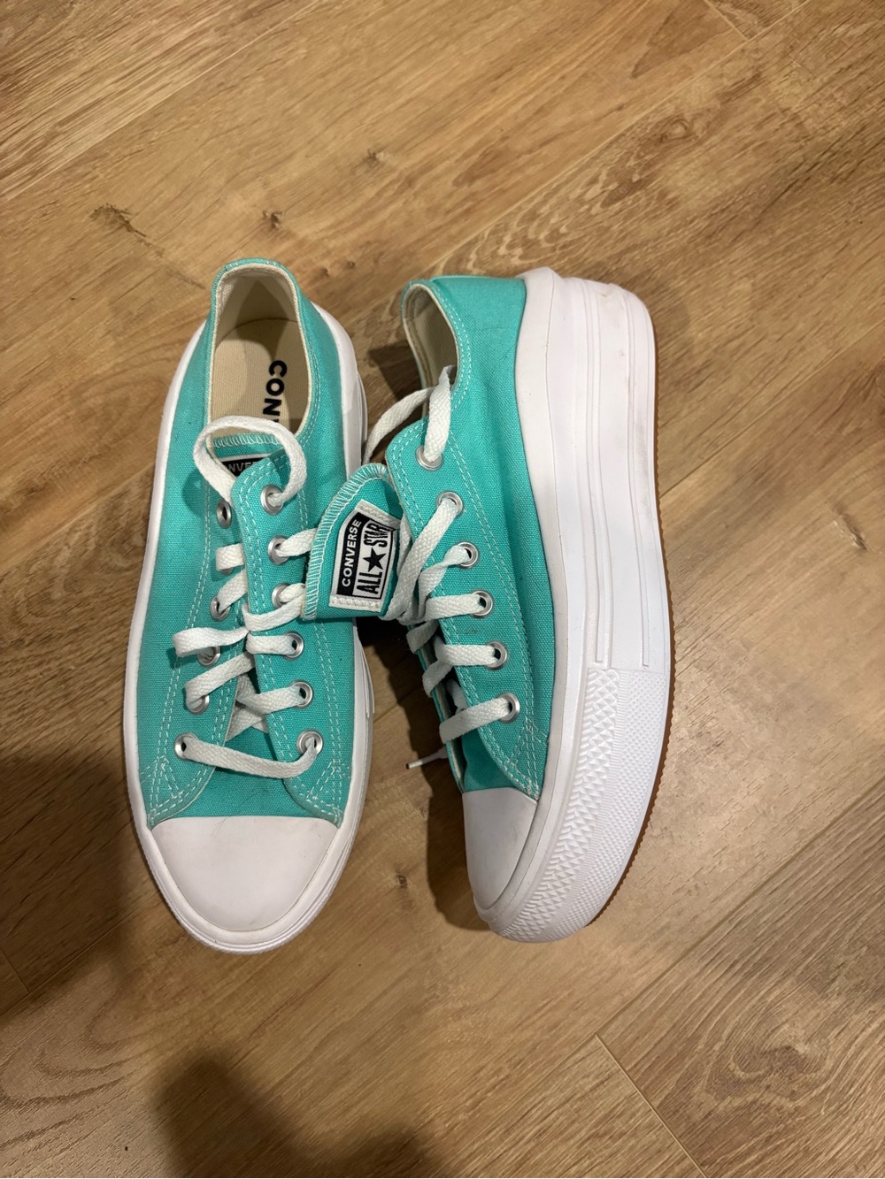 Converse All Star Platform Low Top Sneakers - Teal size 9